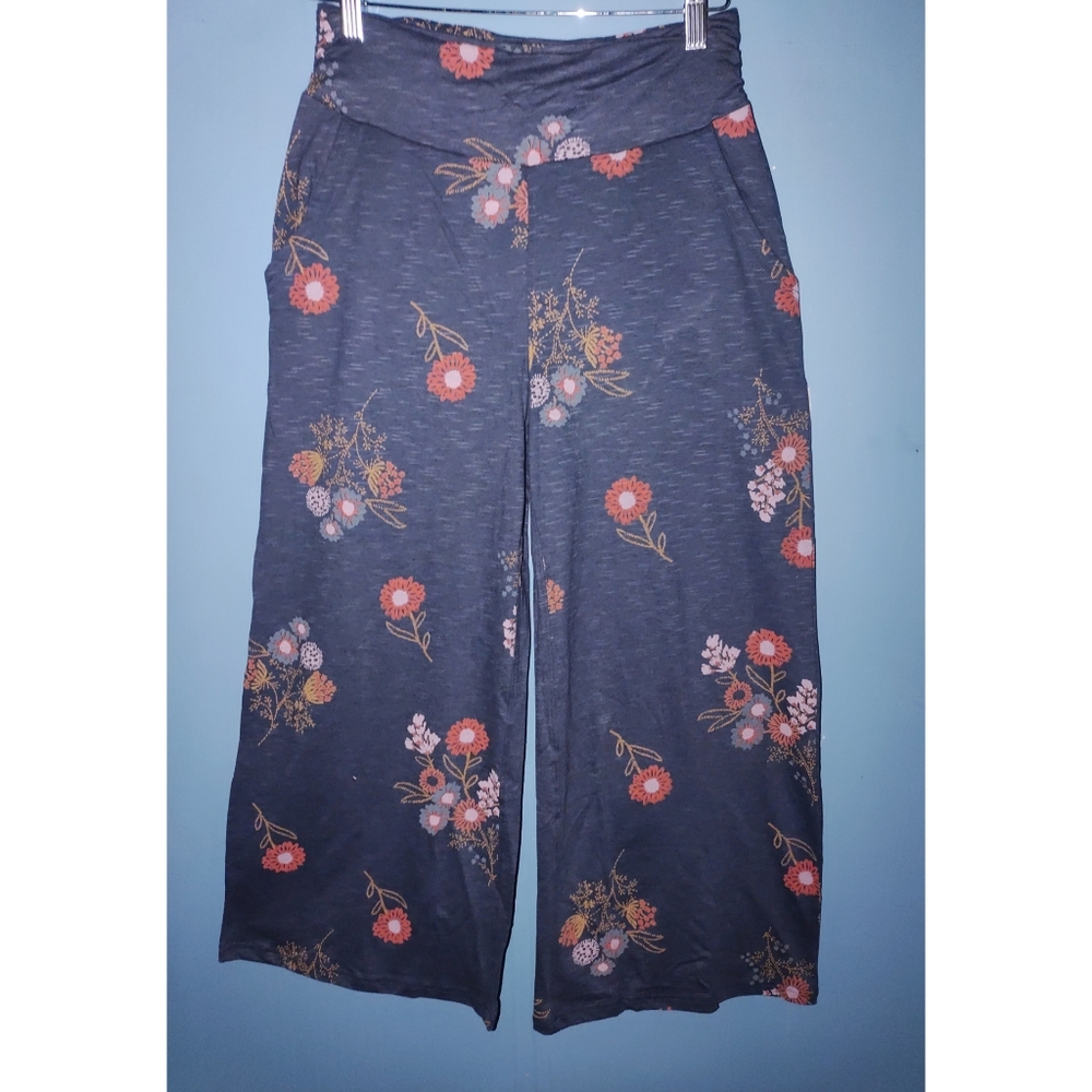 Chaka Wide Leg Pant - True Navy Floral Print